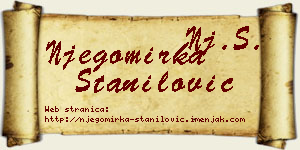 Njegomirka Stanilović vizit kartica